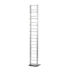DESIGN CD STÄNDER "TOWER" | 138 cm, silber