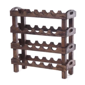WEINREGAL "RUSTIC" 66x61cm Recyclingholz | Farbe: 03 dunkelbraun
