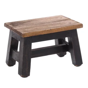 FUSSHOCKER "MONTE" 30x20 cm vintage Holz | Farbe: 04 schwarz-natur