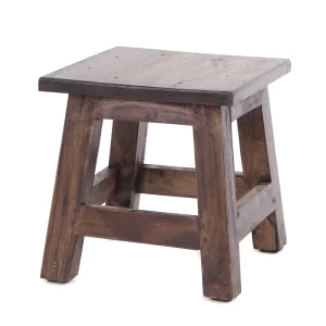 FUSSHOCKER "PALO" 26x26 cm vintage Holz | Farbe: 03 dunkelbraun