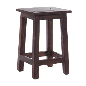 SITZHOCKER "MADERO" 47x30 cm Recyclingholz | Farbe: 03 dunkelbraun