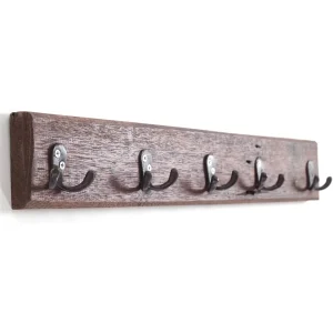 WANDGARDEROBE "CASA" 60 cm, braun, 10 Haken