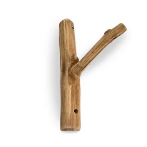 1 GARDEROBENHAKEN "LIMB" Teakholz Wurzeln