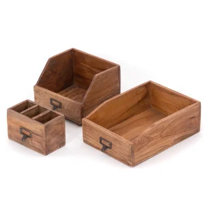 SCHREIBTISCH ORGANIZER SET "OFFICE" 3-teilig | Farbe: 01 natur-vintage