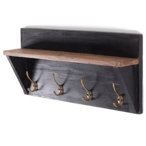 WANDGARDEROBE "VINTAGE" 60 cm Recycling Holz | Farbe: 10 schwarz - vintage