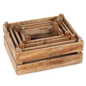 DEKO HOLZKISTEN 4er Set "YARD" natur braun