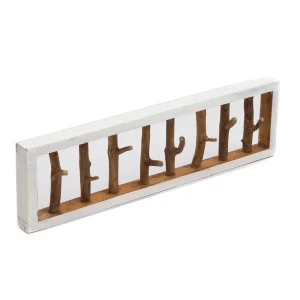 WANDGARDEROBE "TREIBHOLZ UNIKAT" 80x12 cm | Farbe: 05 weiß-natur