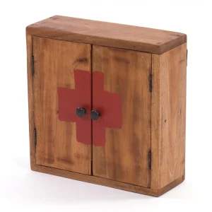 MEDIZINSCHRANK "MEDIC" 35x35 cm Recycling Holz | Farbe: 08 honigfarben gewachst