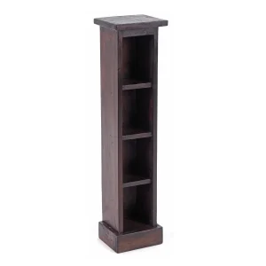 CD REGAL "CD TOWER" 75cm(H) vintage Holz massiv | Farbe: 03 dunkelbraun