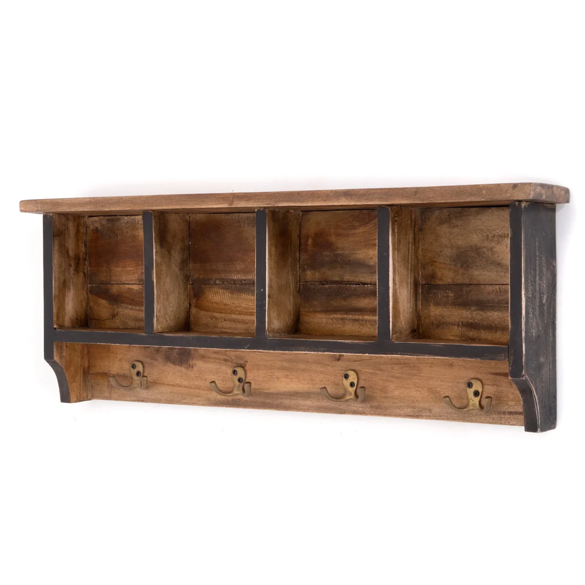 WANDGARDEROBE "VINTAGE 70" Recycling Holz | Farbe: 04 schwarz-natur – Bild 2