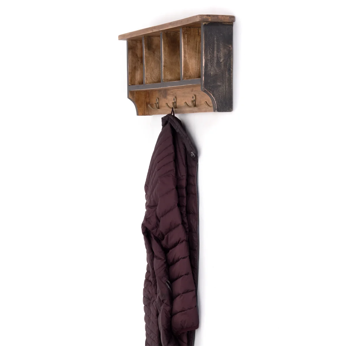 WANDGARDEROBE "VINTAGE 70" Recycling Holz | Farbe: 04 schwarz-natur – Bild 4
