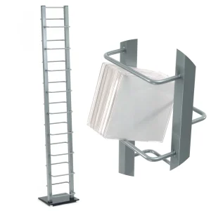 DESIGN CD STÄNDER "TOWER" | 138 cm | Farbe: silber