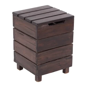 WÄSCHEBOX Hocker "STORAGE" 50x35cm(HxB) natur | Farbe: 03 dunkelbraun