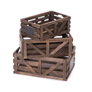 HOLZKISTEN SET "MIRA" 3-teilig mit Tafel
