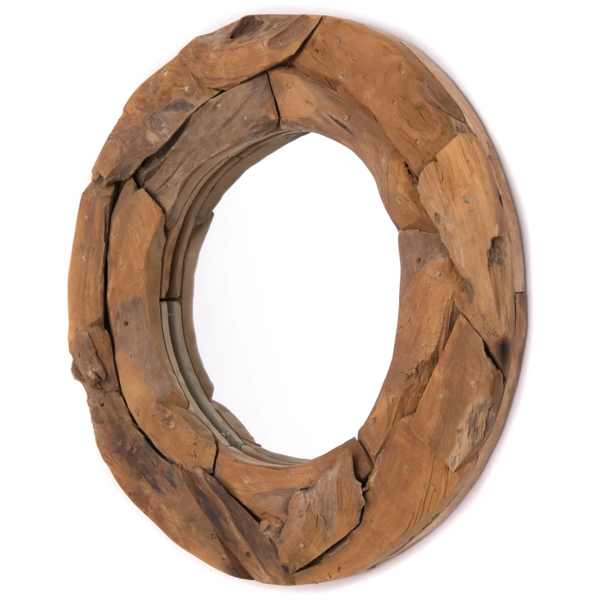 TEAK WANDSPIEGEL "ROUND 60" Holzspiegel – Bild 2