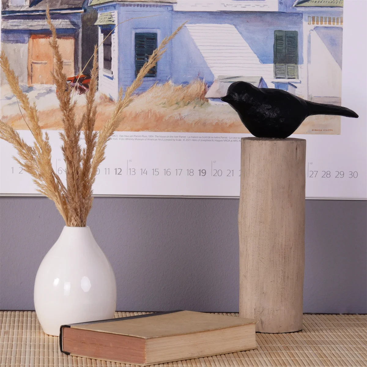 VOGEL SKULPTUR "BIRDY I" Vogel auf Holz Stamm – Bild 4