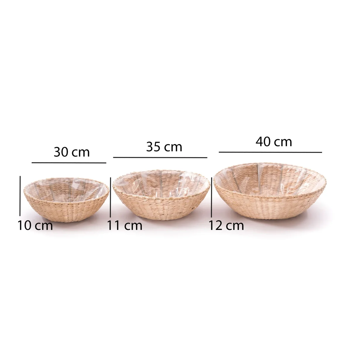 BOWL SET 3-teilig, geflochten, natur, rund – Bild 3