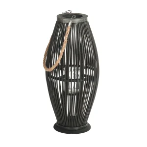 BAMBUS LATERNE "ZYA" Windlicht schwarz | Größe: 50 cm