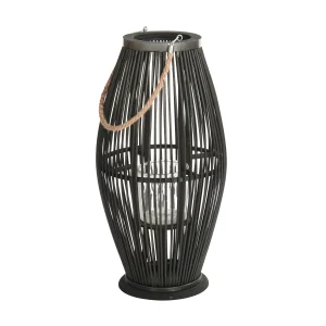 BAMBUS LATERNE "ZYA" Windlicht schwarz | Größe: 60 cm