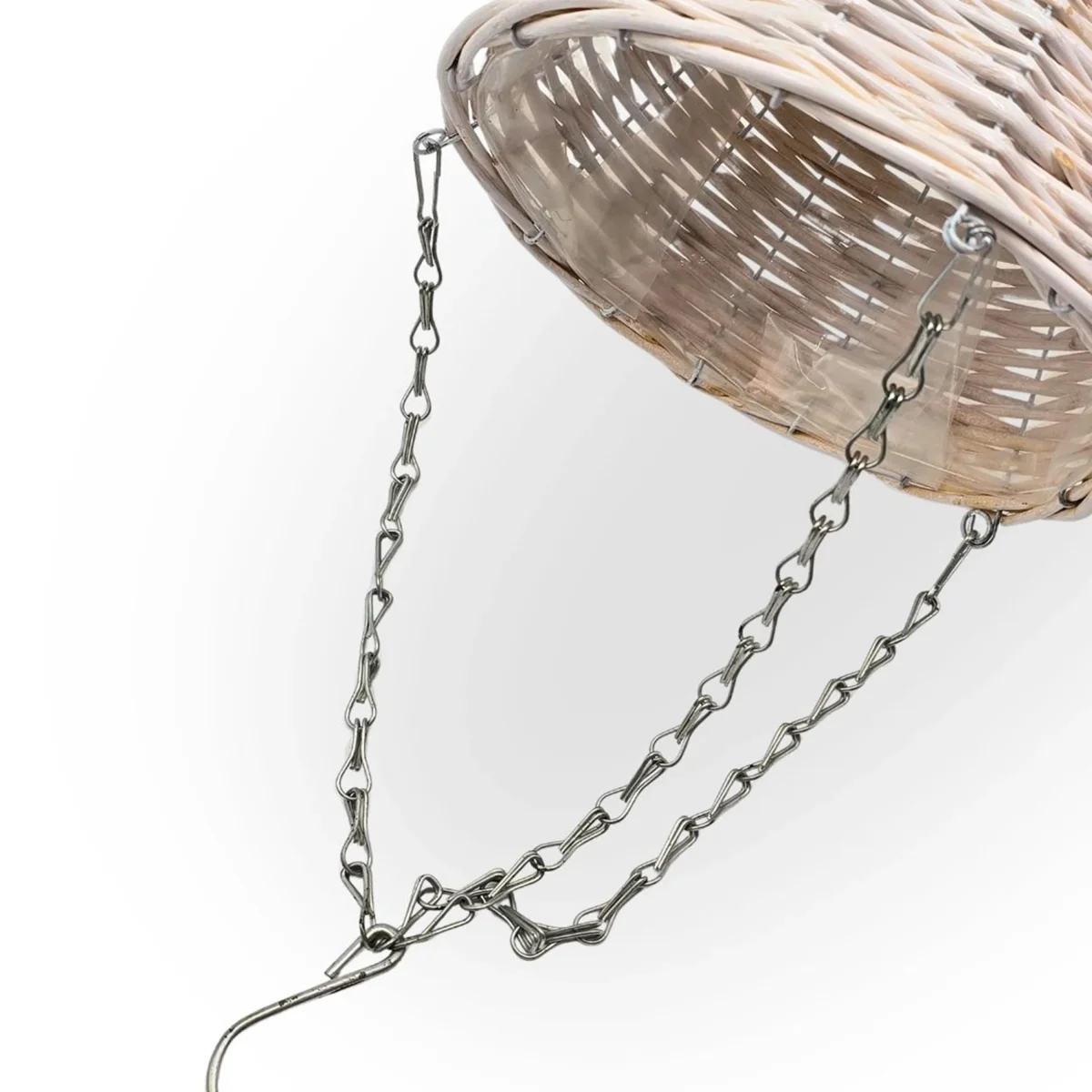 Blumenampel BOWL weiß Weidenholz – Bild 6