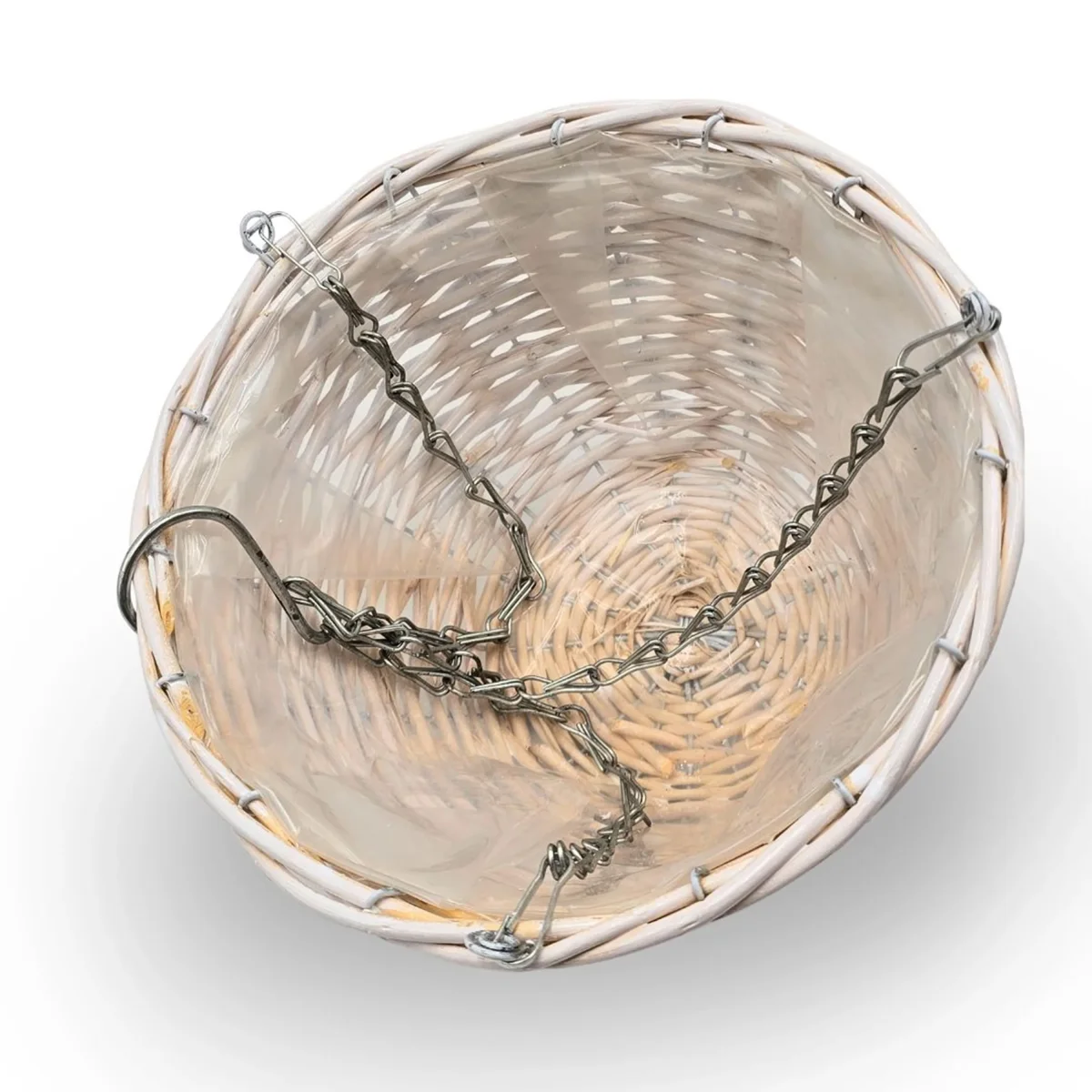Blumenampel BOWL weiß Weidenholz – Bild 7