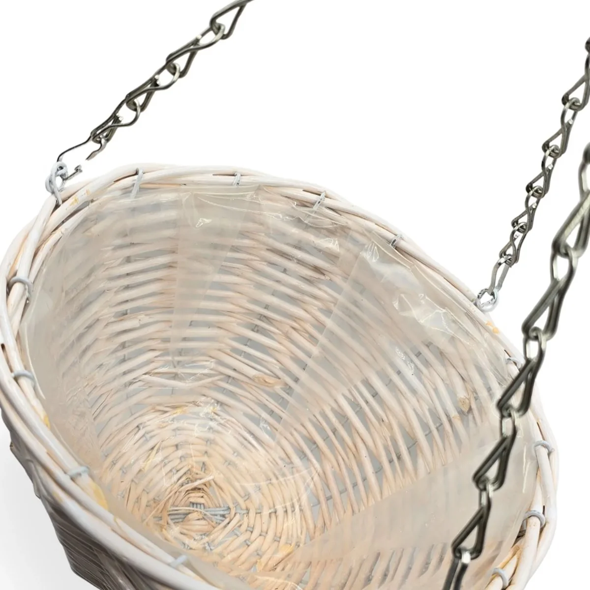 Blumenampel BOWL weiß Weidenholz – Bild 8