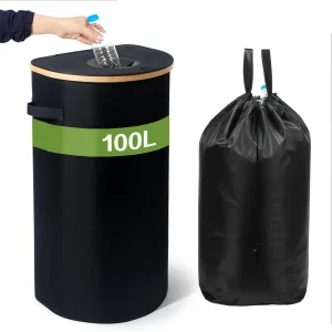 100L Pfandflaschen Sammelbehälter mit Deckel & abnehmbare Tragetaschen