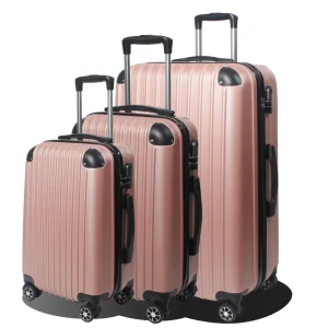 Handgepäck Koffer Reisekoffer mit Rollen Trolley Handgepäck Trolley Rollkoffer Sicherheit Zahlenschloß Airline-kompatibel Handgepäck 4 Rollen(Roségold)