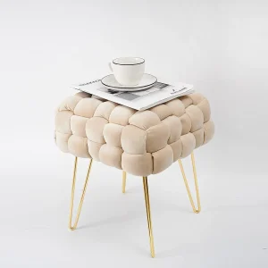 Moderner Velvet SitzBank, Quadratisch Ottoman-Fußhocker