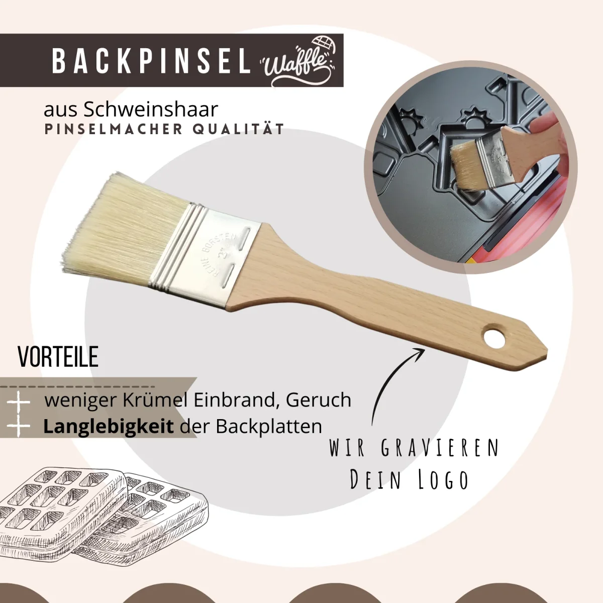Backpinsel mit Naturborsten – Bild 2