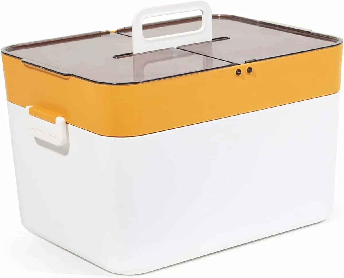 Medizinschrank Gross, Erste Hilfe Kasten, Hausapotheke Box, Medikamenten Aufbewahrung XXL, Medizinbox Vintage – Bild 8