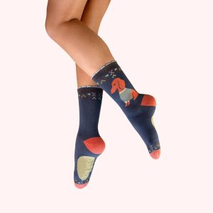 Dackel-Knöchelsocken| Denim