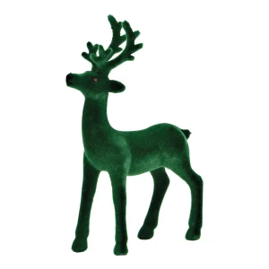 Dunkelgrüner samtiger Hirsch| 18 cm