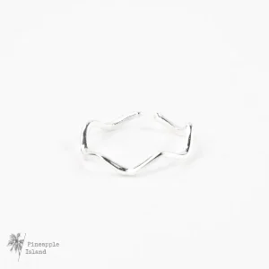 Deep Wave Ring, verstellbarer Ring, von Pineapple Island
