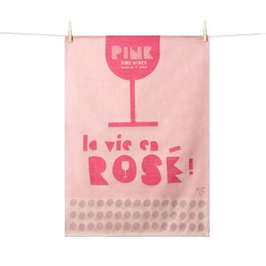 LA VIE EN ROSÉ, pinkes Jacquard-Geschirrtuch