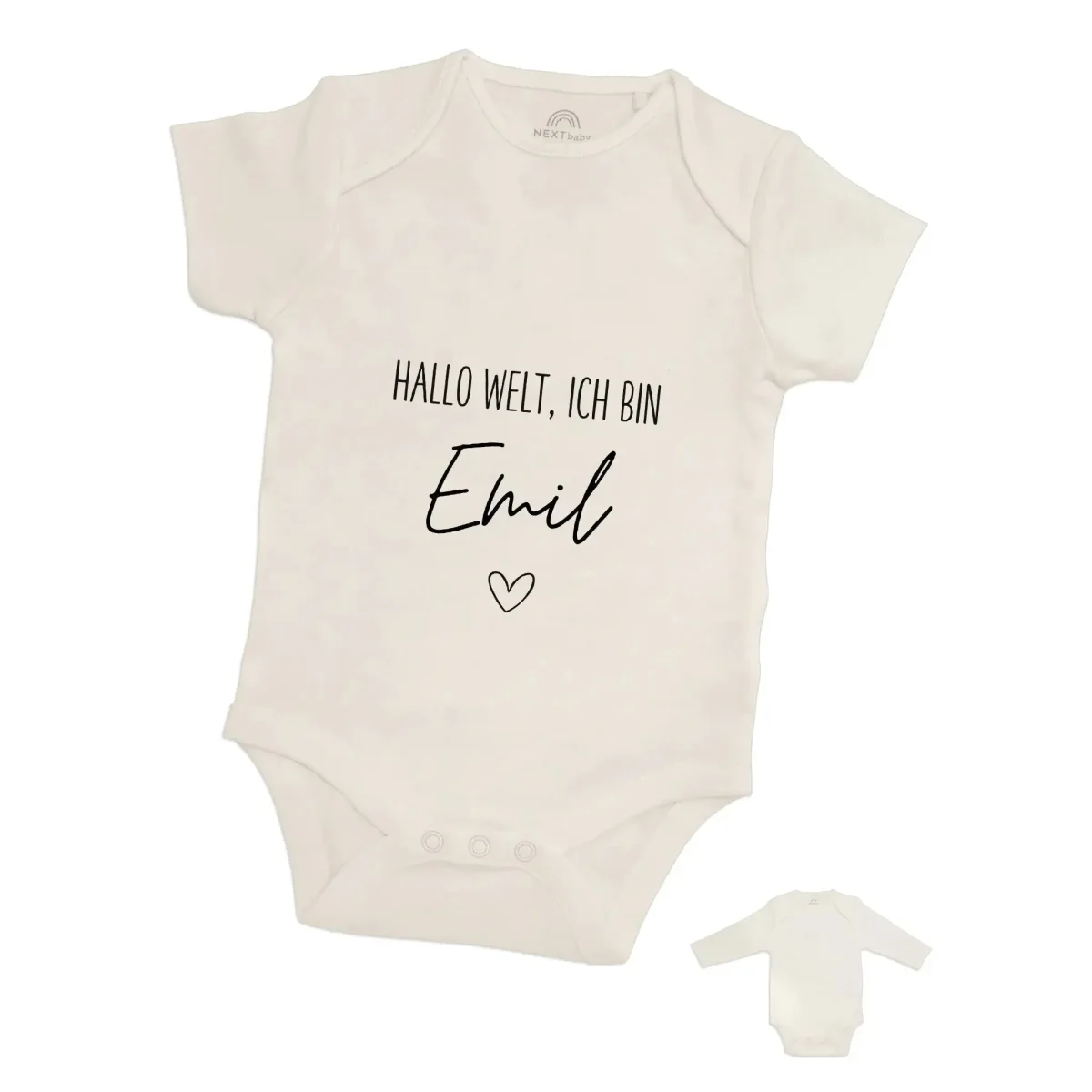 Baby Body "Hallo Welt" personalisiert – Bild 9