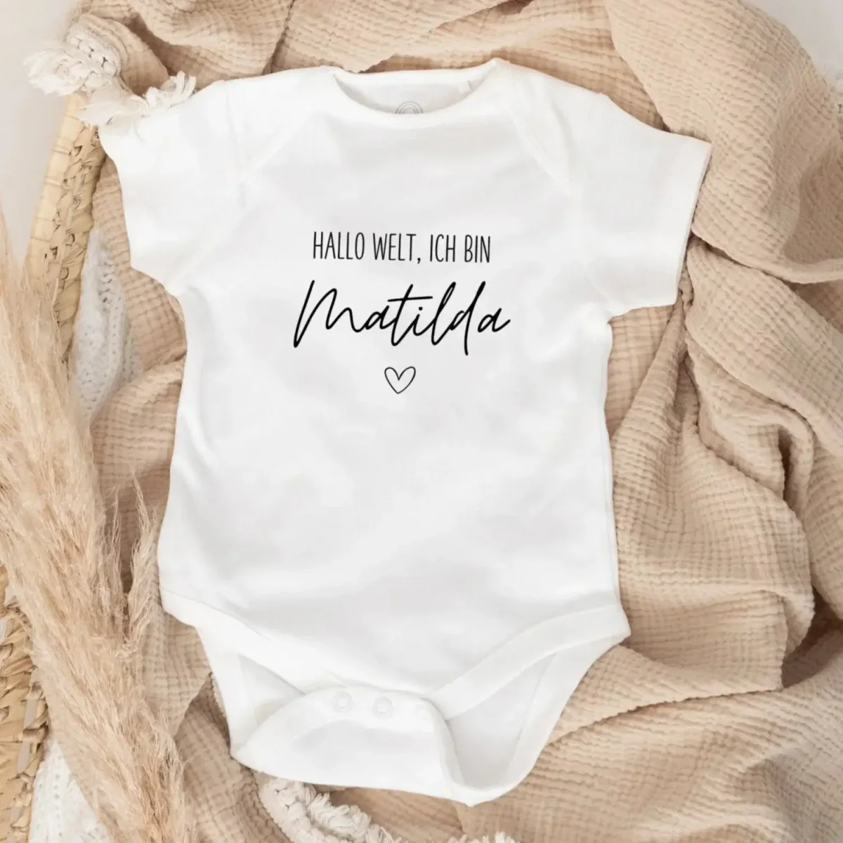 Baby Body "Hallo Welt" personalisiert – Bild 5