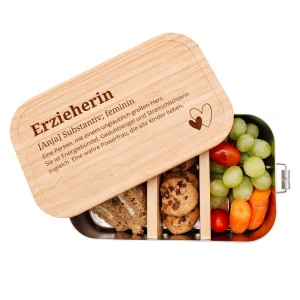 Brotdose Edelstahl personalisiert - Erzieherin Definition Gravur