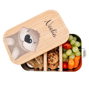 Brotdose Edelstahl personalisiert - Tier groß Aquarell