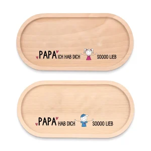 Deko Serviertablett aus Holz - Papa ich hab dich sooo lieb