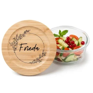 Glasdose personalisiert - Blumenkranz Gravur