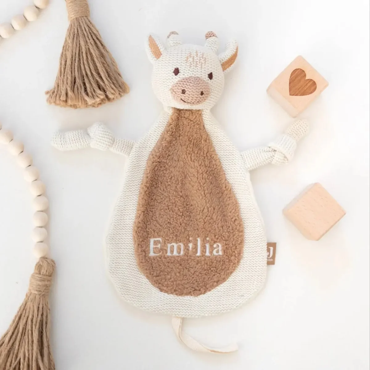 JOLLEIN Schmusetuch personalisiert - Bär, Giraffe, Löwe oder Fuchs – Bild 7