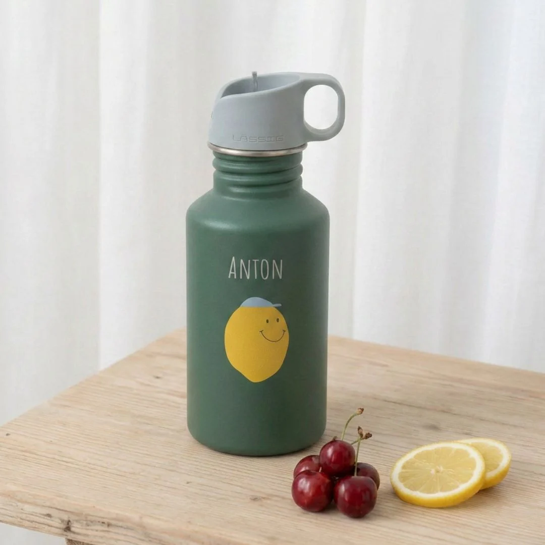 LÄSSIG Edelstahl Kinder Trinkflasche personalisiert - Happy Fruits – Bild 7