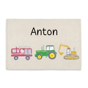 Platzdeckchen personalisiert - Fahrzeuge Aquarell