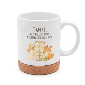 Tasse mit Korkboden - Tierfreunde wachsen